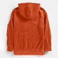 thumbnail image 4 of Corduroy Hoodies for Men Long Sleeve Solid Color Drawstring Hooded Sweatshirt Sweater Cozy Fall Winter Tops (XL, Orange), 4 of 6