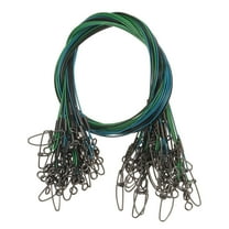 Fishing Wire Leader Line Steel Heavy Saltwater Fishing Leader Line High Strength with Rolling Swivel and Snap Black/Blue/Green