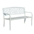 thumbnail image 2 of Metal Garden Bench 50" L White Lattice Design, 2 of 4