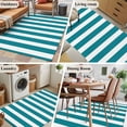 thumbnail image 6 of Blue White Stripes Area&nbsp;Rug 3x5ft Simple Classic Modern Striped Line Non-Slip&nbsp;Washable Square&nbsp;Rugs Soft Felt Indoor Floor Mat for Bedroom Kitchen Living Room Bathroom, 6 of 9