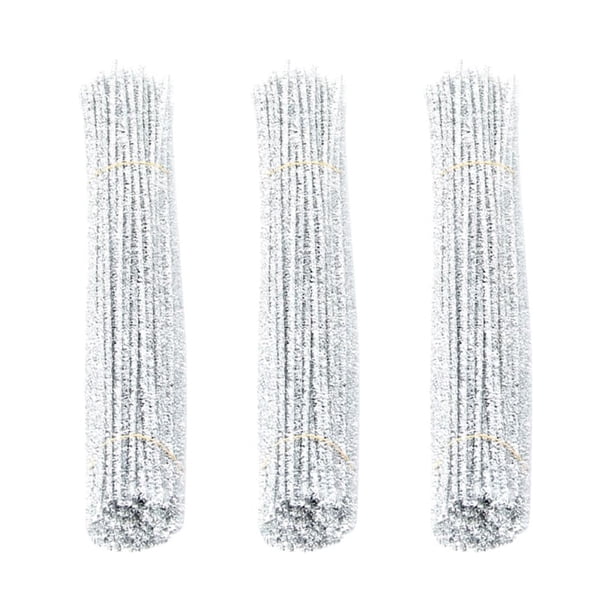 300PCS DIY Twisted Sticks Delicate Twisting Glitter Barras Bendable Bars DIY Christmas Sticks (Plata)