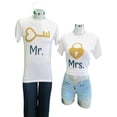 thumbnail image 2 of Playera Duo Parejas 2 Piezas Mr y Mrs Llave y Candado Color Blanco Talla Chica Marca Emil SaEs, 2 of 4