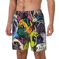 thumbnail image 1 of Kdxio Colorful Pug Print Mens Swim Shorts with Mesh Lining, Breathable and Quick-Drying, Adjustable Waist, Privacy Pocket-3X-Large, 1 of 6