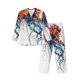 thumbnail image 1 of Fotbe Colorful Floral Jellyfish Pijama de Hombre con Estampado de Manga Larga, Conjunto de 2 Piezas, Ropa de Dormir Suave y Cómoda con Bolsillos-XX-Large, 1 of 7