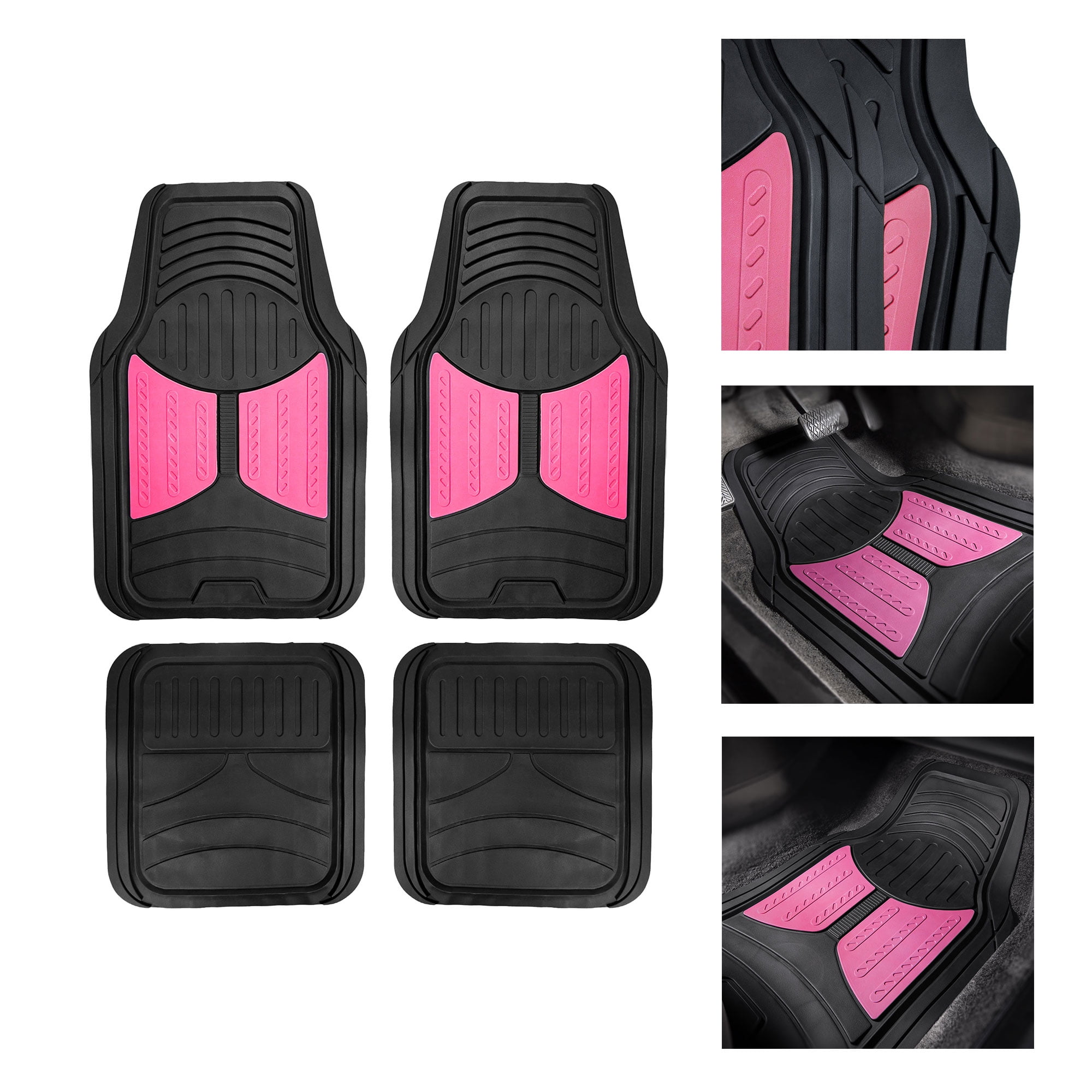 Monter Eye 2 Tone Black Pink Floor Mats For Car Suv Van All