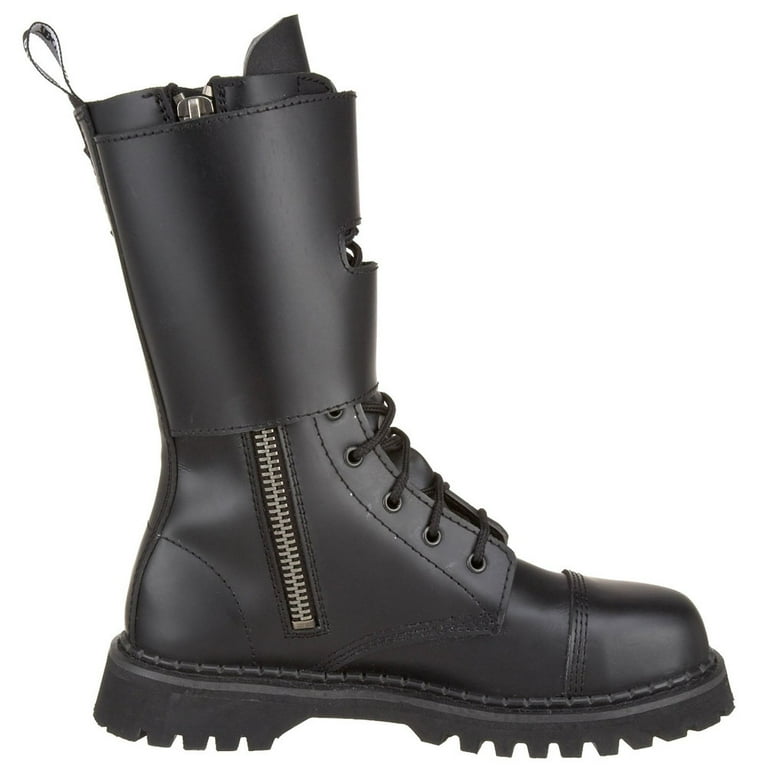 Demonia Attack 10 Men Mid Calf Combat Burgundy Leather Boot 1 1 2 Sole