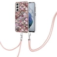thumbnail image 3 of Allytech Case for Samsung Galaxy S21 FE 2022(6.4 inch), Galaxy S21 FE 5G Cover, Adjustable Neck Strap Crossbody Lanyard Hybrid Colorful Pattern TPU Rubber Covered Case for Samsung S21 FE, Pink Scales, 3 of 4