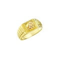 thumbnail image 4 of RYLOS Men's Ring Yellow Gold Plated Silver Ring, 7MM Round Shape Gemstone Designer Style Rings Citrine November Birthstone Rings Silver Size 8, 4 of 7