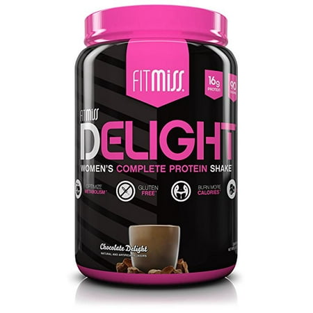 FitMiss Delight Protein Powder, Chocolate Delight, 16g Protein, 2lb,