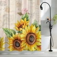 thumbnail image 2 of Sunflower Fabric Shower Curtain Floral Leaves Vintage Washable Shower Curtains for Bathroom, Waterproof Bath Curtain with Hooks Home Decor 36x72in, 2 of 8