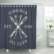 SUTTOM Winter Sports Ski Club Label Vintage Mountain Camp Explorer Badges Shower Curtain 66x72 inch