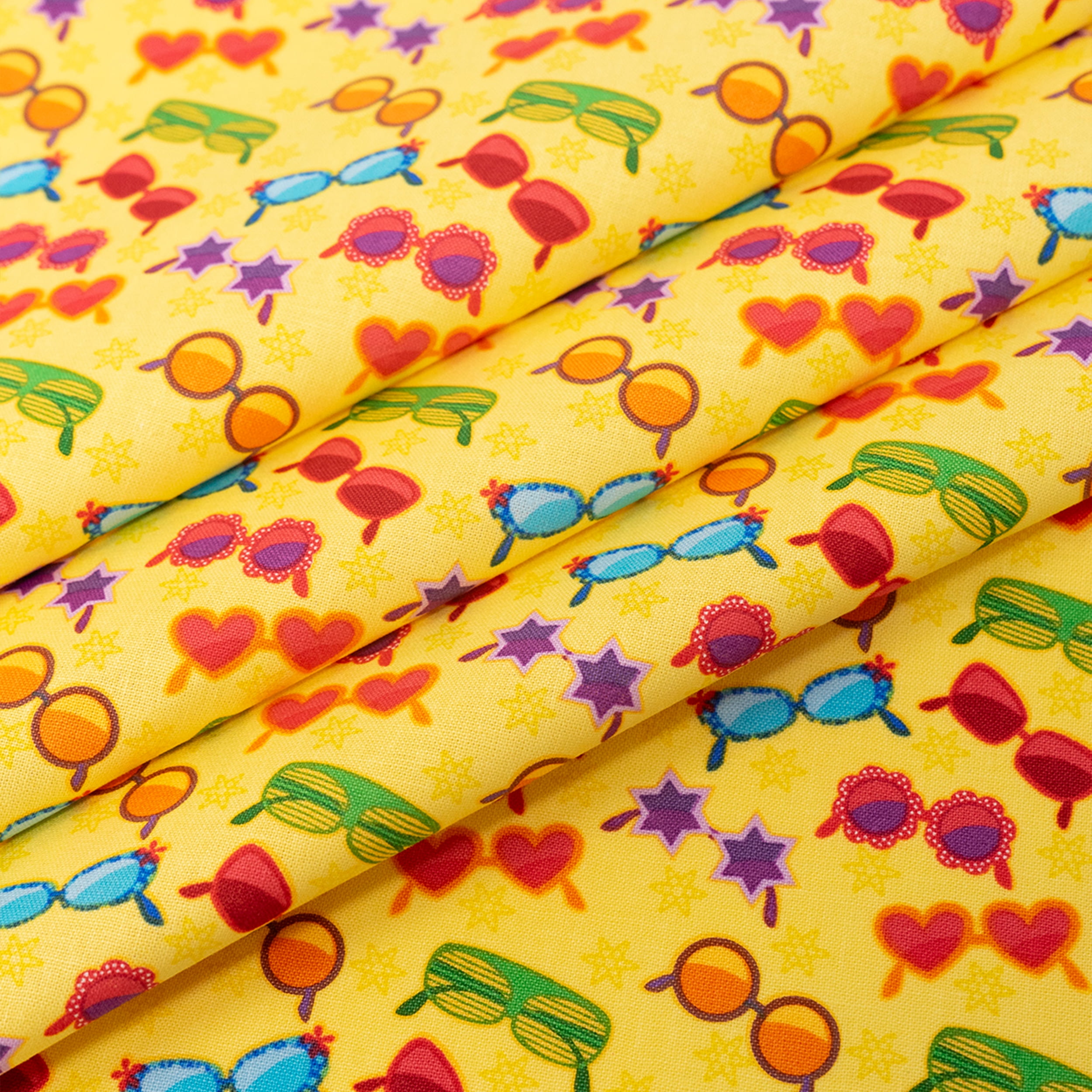 Singer Fabric, 100% Cotton, Sewing & Crafting, 44" Wide, Rainbow Summer Sunglasses, Cut by Yard