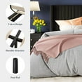thumbnail image 6 of Allewie Queen Size Velvet Bed Frame/Vertical Channel Tufted Wingback Headboard/Upholstered Platform Bed/Strong Wooden Slats/No Box Spring Needed/Easy Assembly/Black, 6 of 8