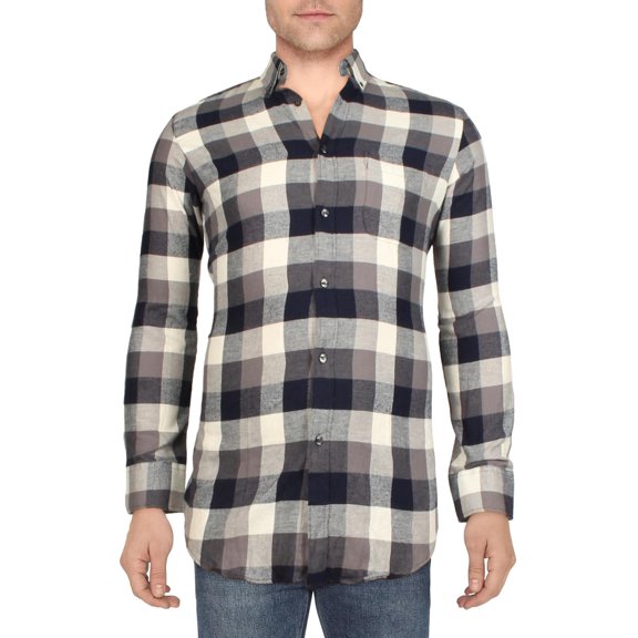 Club Room Mens Flannel Cotton Button-Down Shirt