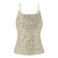 thumbnail image 5 of Aueoeo Women's Sequin Tank Top V Neck Sleeveless Top Sparkly Glitter Party Club Vests Trendy Relaxed Fits Concert Outfits, 5 of 7