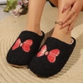 thumbnail image 6 of Domzle Women’s Plush Indoor House Slippers with Memory Foam, Warm Cozy Winter Home Shoes, Non Slip Comfy Bedroom Footwear Black, 6 of 9