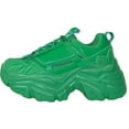 thumbnail image 2 of Berness Women Chunky Platform Sneakers Lace Up Fashion Trainers Thick Sole Casual Walking Light Weight Shoes Blair02 Green 11, 2 of 6