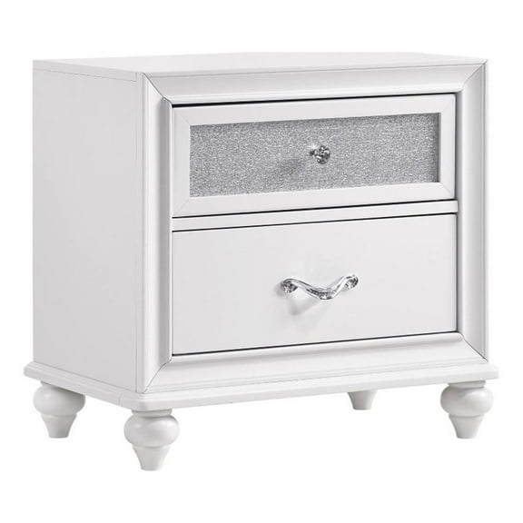 Barzini 2-drawer Nightstand White