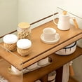 thumbnail image 6 of Acrylic End Table with Wheels, 3-Tier Clear Sofa Side Table Modern Coffee Table with Open Bamboo Storage Shelf, Rolling Storage Acrylic Cart Home Decor Nightstand for Living Room Bedroom (Tawny), 6 of 7