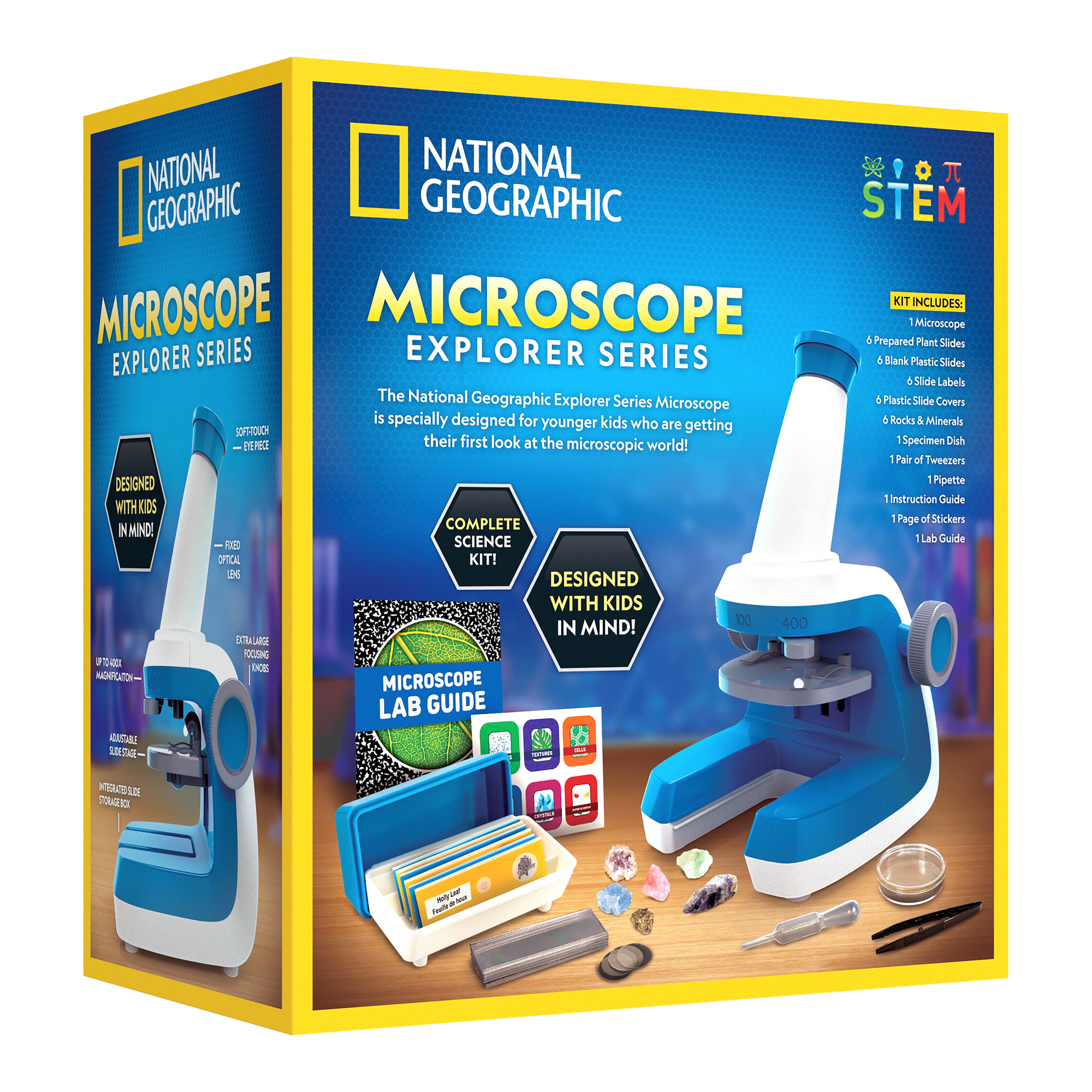 NATIONAL GEOGRAPHIC Kids Microscope Kit - Up to 400x Zoom