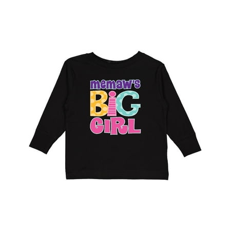 

Inktastic Memaw Big Girl Gift Toddler Toddler Girl Long Sleeve T-Shirt