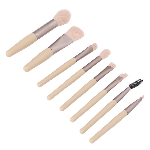 Dekaim Juego de brochas de Maquillaje de 8 Piezas, brochas de Cejas para Sombras de Ojos Profesionales cosméticas Premium para Maquillaje Diario(Beige)