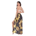 thumbnail image 3 of FORMRS Womens Beach Sarong Semi-Sheer Bikini Wrap Skirt Swimsuit Cover-ups, Black Sunflower Pattern, 3 of 7