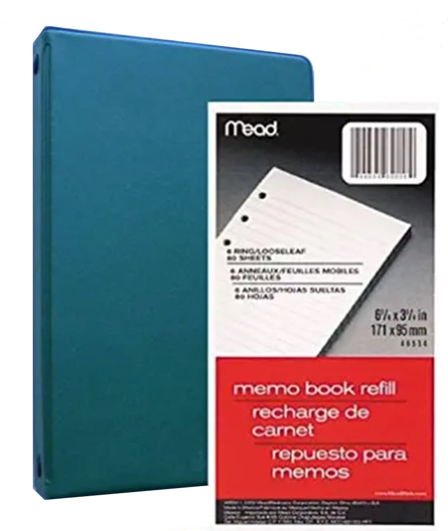 Bundle Mead Looseleaf 6ring Memo Book, 63/4 x 33/4, with 80 Extra
