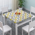 thumbnail image 3 of Yellow Lemon Fruit Slices White Pattern Square Fitted Tablecloth with Elastic Edge,Square Table Cover,Washable Elastic Table Cover for Home Kitchen Party Decor 34"x34", 3 of 6