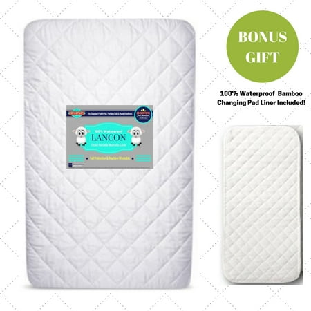 pack n play crib mattress cover bonus changing pad liner included