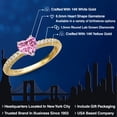 thumbnail image 2 of Gem Stone King 14K Two Tone Gold Pink Moissanite and Lab Grown Diamond Engagement Ring for Women | 1.23 Cttw | Heart Shape 6.5MM | Gemstone Birthstone | Size 8, 2 of 6