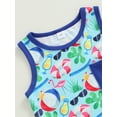 thumbnail image 5 of Wassery Infant Baby Boys Romper Swim Ring Flamingo Glasses Print Sleeveless Crew Neck Jumpsuits 3 6 12 18 Months Newborn Boys Summer Casual Bodysuits, 5 of 7