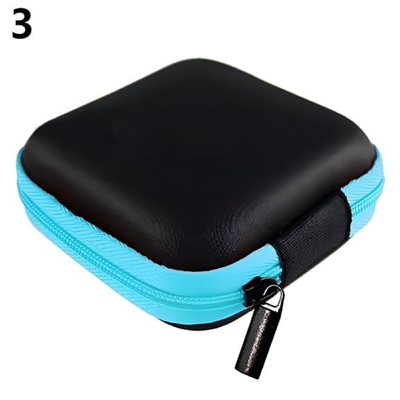 GJX Square Pocket Hard Case Storage Bag for Headphone, Earphone, Earbuds, TF SD Card