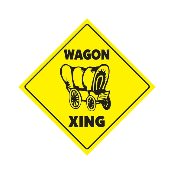 Wagon Crossing Decal Zone Xing | Indoor/Outdoor | 4" Tall lover western wagon horse covered