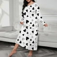 thumbnail image 2 of Women's Cotton Nightgown Plus Size Casual Sleep Dress Women'S Plus Heart Print Long Sleeve Round Neck Medium Stretch Loose Nightdress, Women Nightgowns & Sleepshirts XXL, 2 of 5