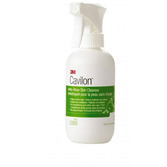 3M Cavilon No-Rinse Skin Cleanser, 8 ounce Pump Bottle, Floral Scent, White, 12 Count