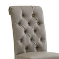 AC Pacific Natalie Roll Top Tufted Grey Faux Leather Modern Dining