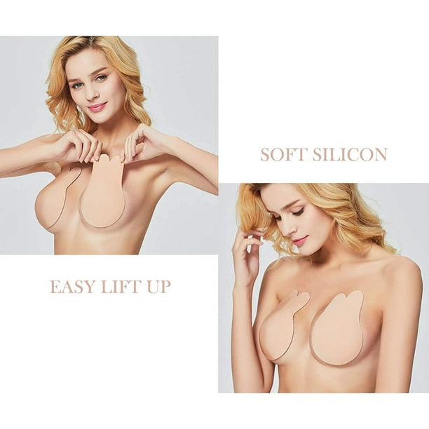 Adhesive Bra Sticky Bra 2 Pair, Push Up Sticky Boobs for Women, Invisible  Silicone Bras for Backless Strapless Dress with Nipple Pasties(Nude+Nude-M)  : : Clothing, Shoes & Accessories