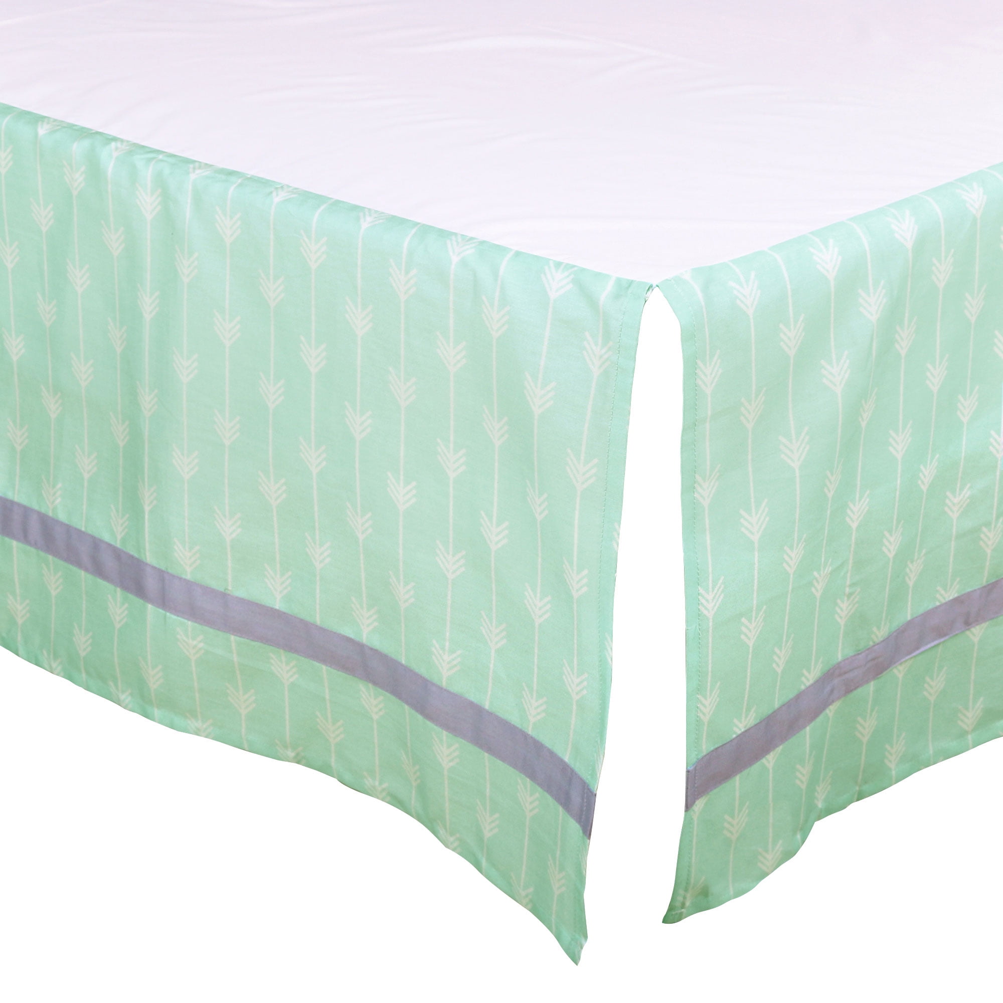 The Peanut Shell Tailored Crib Skirt - Mint Green Arrow ...