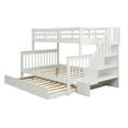 thumbnail image 6 of Twin over Full Bunk Bed with Trundle and Storage Shelves, White, 6 of 7