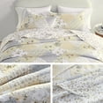 thumbnail image 6 of SahSahCasa Oversized Queen Bedspread - 100% Cotton Large Queen Bedspread Coverlet Set, Lightweight Reversible Quilted Bedding Set, White Farmhouse Botanical XL Quilt Set, 3 Piece, 6 of 7