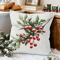 thumbnail image 2 of Hvmvliv 18x18 Inch Holiday Pillow Cover Featuring Christmas Wreath And Bells Traditional Red And Green Colors Sofa Couch Cover Multicolor, 2 of 6