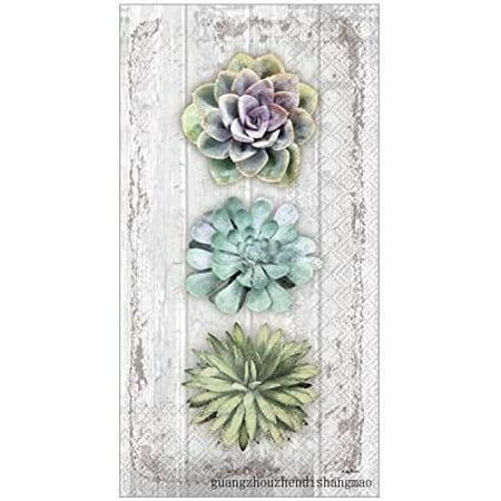 Disposable Hand Towels, Decorative Paper Guest Towels For Bathroom Or Paper Napkins Dinner Napkins Succulents Cactus Decor Pak 32
