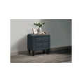 thumbnail image 3 of Poundex 2-Drawer Brushed Linen Fabric  Upholstered Nightstand in Charcoal, 3 of 5