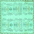 thumbnail image 1 of Ahgly Company Indoor Square Abstract Turquoise Blue Modern Area Rugs, 4' Square, 1 of 4