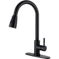 thumbnail image 1 of LAICAIW robinet de cuisine Noir avec Pulvérisateur Extractible Robinets d'Évier de cuisine à une Poignée Robinets de cuisine en Acier Inoxydable robinet de cuisine pour VR robinet commercial cuisine Pivotant à 360 pour 1 Ou 3 Trous avec Couvercle P, 1 of 7