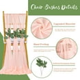 thumbnail image 3 of Blush Chair Sashes Wedding: 36 Pieces Long Sheer Wedding Aisle Chair Decorations Tulle ChairCovers with Artificial Eucalyptus, 3 of 13