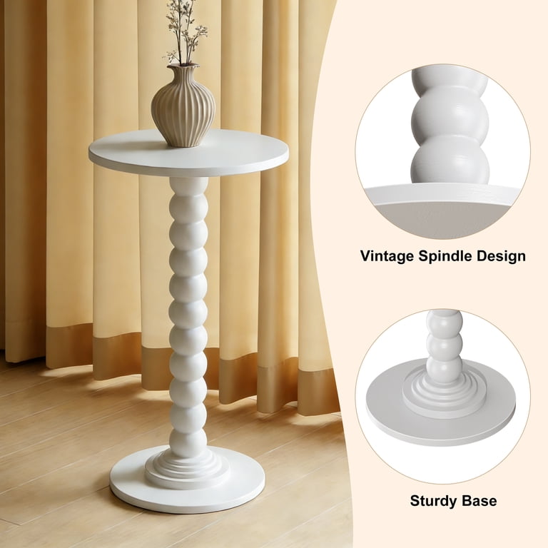 EDX Round Side Table, White photo 2