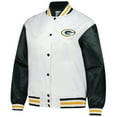 thumbnail image 2 of Women's Mitchell & Ness White Green Bay Packers Plus Size Full-Snap Satin Jacket, 2 of 5