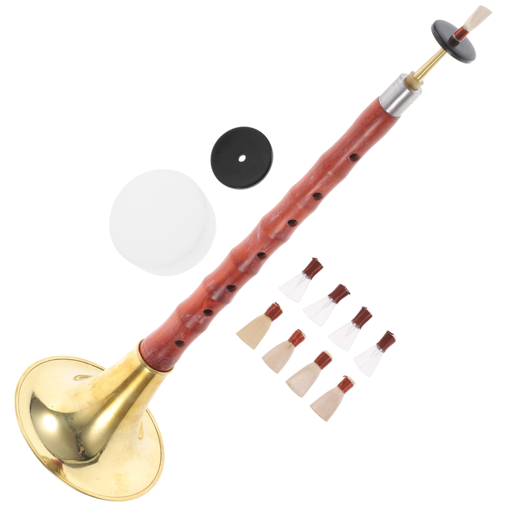 Toyvian Red Rosewood and Metal Chinese Suona Traditional Ethnic Wind Instrument for All Levels 1Set